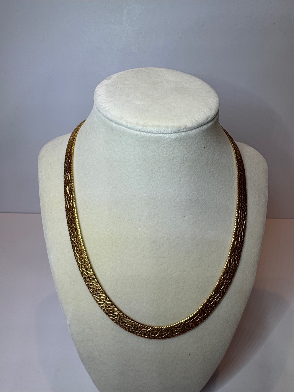Anne Klein Gold Tone Braided Herringbone Necklace Women Jewelry 18”